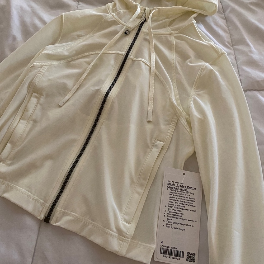 SOLD❗️BNWT❗️Lululemon Mesh Hooded Cropped Jacket in Lemon Sorbet Size 4 - Picture 6 of 7